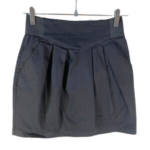 H&M Divided Women's Pleated Mini Skirt Black Size 4 Preppy Nautical Academia